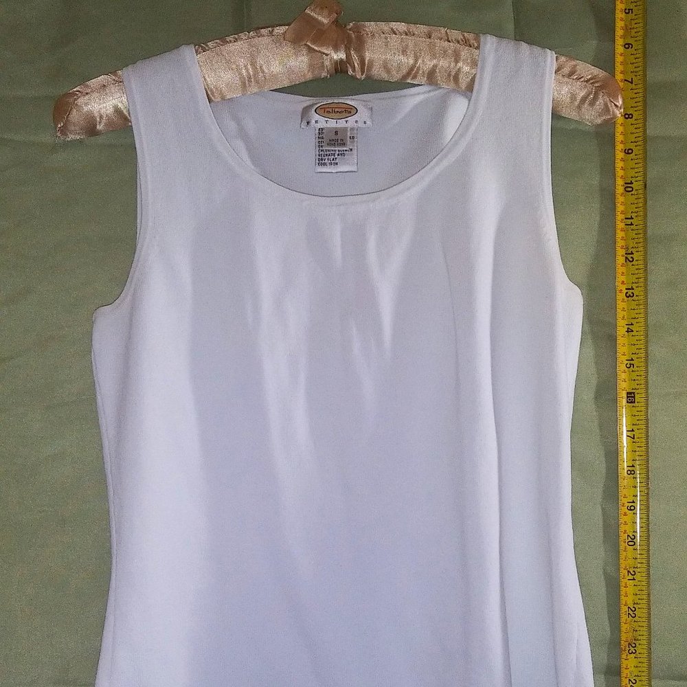 Talbots Petites White Sleeveless Shell, size S